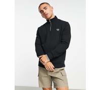 Fred Perry - Felpa nera con zip corta-Nero XL