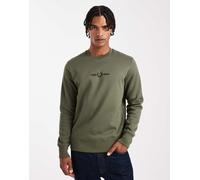 Fred Perry - Felpa ricamata color kaki-Verde M