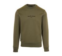 Fred Perry - Felpa Ricamata per Look Elegante - - Sweatshirts & Hoodies - Uomo - Verde - M