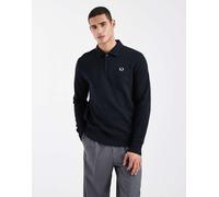 Fred Perry - Felpa stile polo in piqué blu navy con logo XS