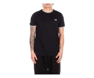 Fred Perry - Front Logo T-shirt - - Tops - Uomo - Nero - XL