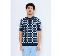 Fred Perry - GEOMETRIC JACQUARD KNIT SHIRT Blu - Abbigliamento S Blu