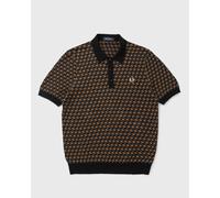 Fred Perry GEOMETRIC KNITTED SHIRT men Polos brown in taglia:L