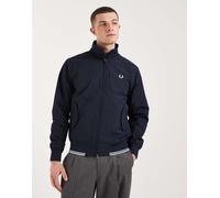 Fred Perry - Giacca harrington blu navy stropicciata con bordi a contrasto e logo L