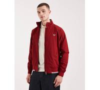 Fred Perry - Giacca harrington rossa stropicciata con bordi a contrasto e logo-Rosso L