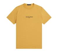 Fred Perry - Logo Ricamato Magliette Senape - - Tops - Uomo - Giallo - M