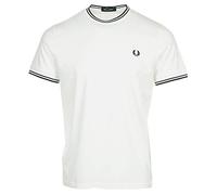 Fred Perry - T-shirt bianca con doppia riga a contrasto sui bordi-Bianco XS