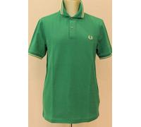 FRED PERRY M3600 TWIN TIPPED F.P. SHIRT polo uomo manica corta cotone verde Y37