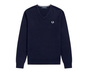 Fred Perry - Maglia Classica Blu V-neck - - Knitwear - Uomo - Blu - L