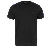 Fred Perry Maglia Taped Ringer, Maglietta da uomo, Nero , XL