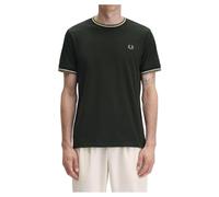 Fred Perry Maglietta con punta doppia, Verde notte (Ecru Olive Mint), S
