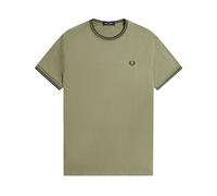 Fred Perry Maglietta Twin Tipped, verde oliva menta notte, XL