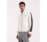 Fred Perry - Maglione écru a coste a maniche lunghe con zip-Bianco 2XL
