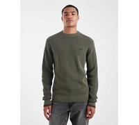 Fred Perry - Maglione in tessuto a nido d'ape color kaki-Verde M