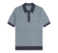 Fred Perry - Marino Chequerboard Knitted Shirt - - Knitwear - Uomo - Blu - S