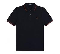 Fred Perry Men's Twin Tipped Polo Shirt Navy/Brandy/Rich Brown
