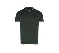 Fred Perry - T-shirt verde con doppia riga a contrasto sui bordi L
