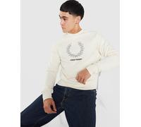 Fred Perry Outline Laurel Wreath Crew Sweatshirt, crema M