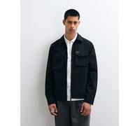 Fred Perry overshirt con tasca, zip e tessuto ripstop nero S