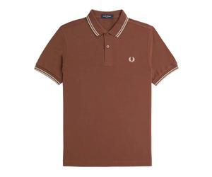 Fred Perry - Polo a Doppia Riga - - Tops - Uomo - Marrone - XL