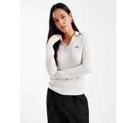 Fred Perry - Polo a maniche lunghe in maglia color crema-Bianco 48