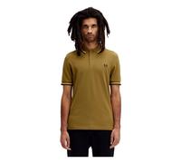 Fred Perry - Polo a righe doppie in Toast - - Tops - Uomo - Verde - M