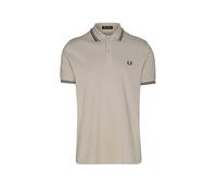 Fred Perry - Polo con bordino doppio a contrasto beige e marrone-Neutro S