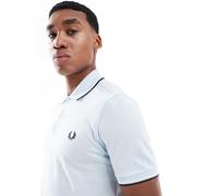 Fred Perry - Polo blu ghiaccio con doppia riga a contrasto su maniche e colletto S