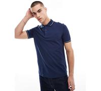 Fred Perry - Polo blu navy con doppia riga a contrasto sui bordi-Nero XS
