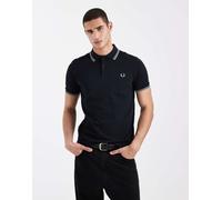 Fred Perry - Polo blu navy con logo e doppia riga a contrasto sui bordi M
