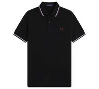 Fred Perry Polo con doppia punta, nero/blu pallone/sangue di bue