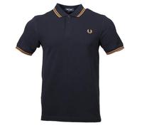 Fred Perry Polo da uomo a maniche corte - M3600, Navy/Marrone, XXL
