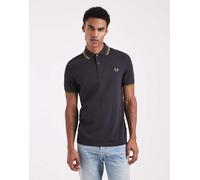 Fred Perry - Polo grigia con doppia riga gialla a contrasto-Grigio S