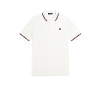 Fred Perry - Polo con logo e due righe a contrasto sui bordi bianco/rosso/blu navy L