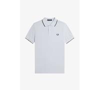 Fred Perry - Polo blu ghiaccio con doppia riga a contrasto su maniche e colletto M