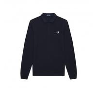 Fred Perry Polo Manica Lunga Piquè Blu - Taglia XL Abbigliamento Uomo Polo