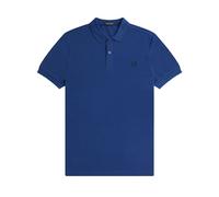Fred Perry Polo Mezza Manica Tinta Unita Blu Uomo S