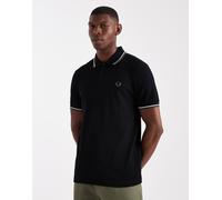 Fred Perry - Polo nera con righe doppie a contrasto su maniche e colletto-Nero M