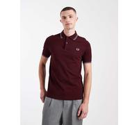 Fred Perry - Polo rosso bordeaux con doppia riga a contrasto e logo L