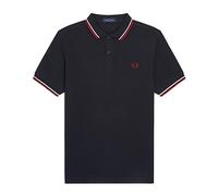 Fred Perry Polo M3600 Twin Tipped – logo e doppia riga a contrasto – Blu – S