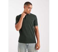 Fred Perry - Polo verde con righe nere a contrasto su maniche e colletto S