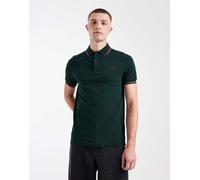 Fred Perry - Polo verde scuro con doppia riga a contrasto sui bordi e logo XL