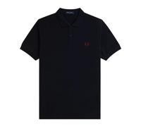 Fred Perry - Slim Fit Plain Polo Navy & Burnt Red - - Tops - Uomo - Blu - M