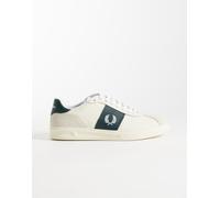 Fred Perry - Sneakers in camoscio color écru e verde a righe-Bianco 46