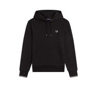 Fred Perry, ,Sweatshirts & Hoodies ,Uomo ,Nero ,L Felpa Nera con Cappuccio e Bordo a Contrasto
