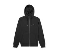 Fred Perry, ,Sweatshirts & Hoodies ,Uomo ,Nero ,L Felpa Nera con Cappuccio e Zip con Bordi a Contrasto