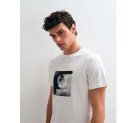 Fred Perry - T-shirt bianca con logo digitale della corona d'alloro-Bianco L