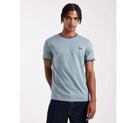 Fred Perry - T-shirt blu con bordi a contrasto S