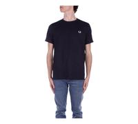 Fred Perry - T-shirt Blu con Logo Frontale - - Tops - Uomo - Blu - L