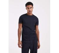 Fred Perry - T-shirt blu navy con bordi a contrasto color tabacco bruciato 2XL